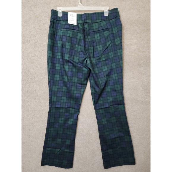 Croft Barrow Effortless Stretch Bootcut Pants Women 24W Long Green Plaid NEW - Picture 4 of 9